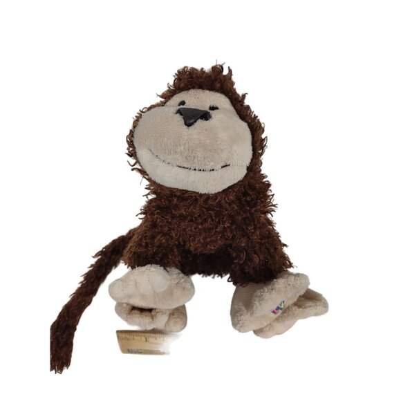 Ganz Webkinz Monkey Plush Toy 9” Curly Brown & Beige Stuffed Animal - Picture 5 of 6